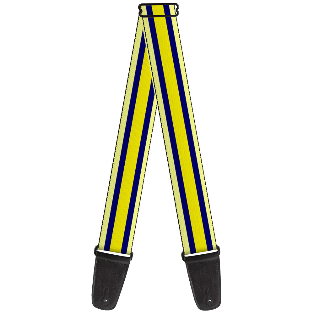 Guitar Strap - Stripes Light Yellow Navy Yellow Guitar Straps Buckle-Down   