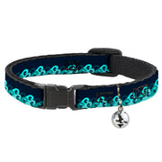 Cat Collar Breakaway - Waves Navy Blue Shades Breakaway Cat Collars Buckle-Down   