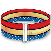 Cinch Waist Belt - Wonder Woman Stripe Stars Red Gold Blue White Womens Cinch Waist Belts DC Comics   