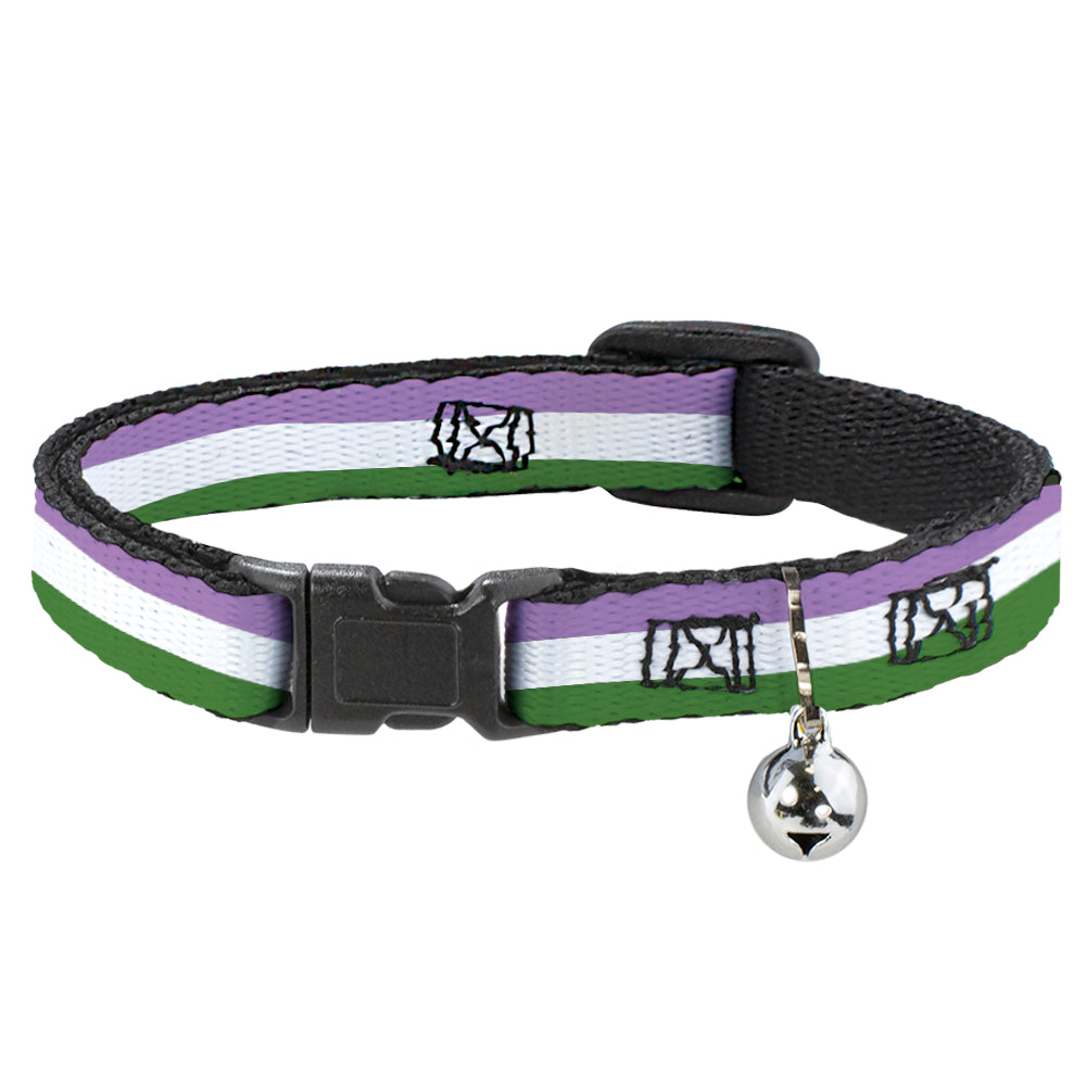 Cat Collar Breakaway - Flag Genderqueer Lavender White Green Breakaway Cat Collars Buckle-Down   