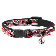Cat Collar Breakaway - Rising Sun White Red Breakaway Cat Collars Buckle-Down   