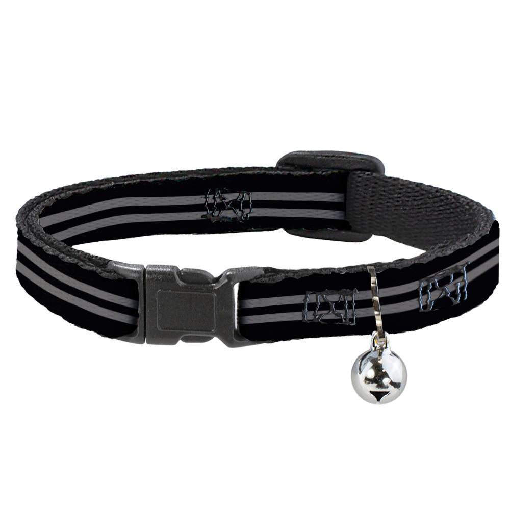 Cat Collar Breakaway - Stripe Black Gray Breakaway Cat Collars Buckle-Down   