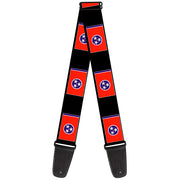 Guitar Strap - Tennessee Flags Black Guitar Straps Buckle-Down   