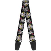 Guitar Strap - Los Novios Black Gray White Multi Color Guitar Straps Thaneeya McArdle   