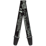Guitar Strap - Americana One Hundred Dollar Bill Elements Black Gray Guitar Straps Buckle-Down   