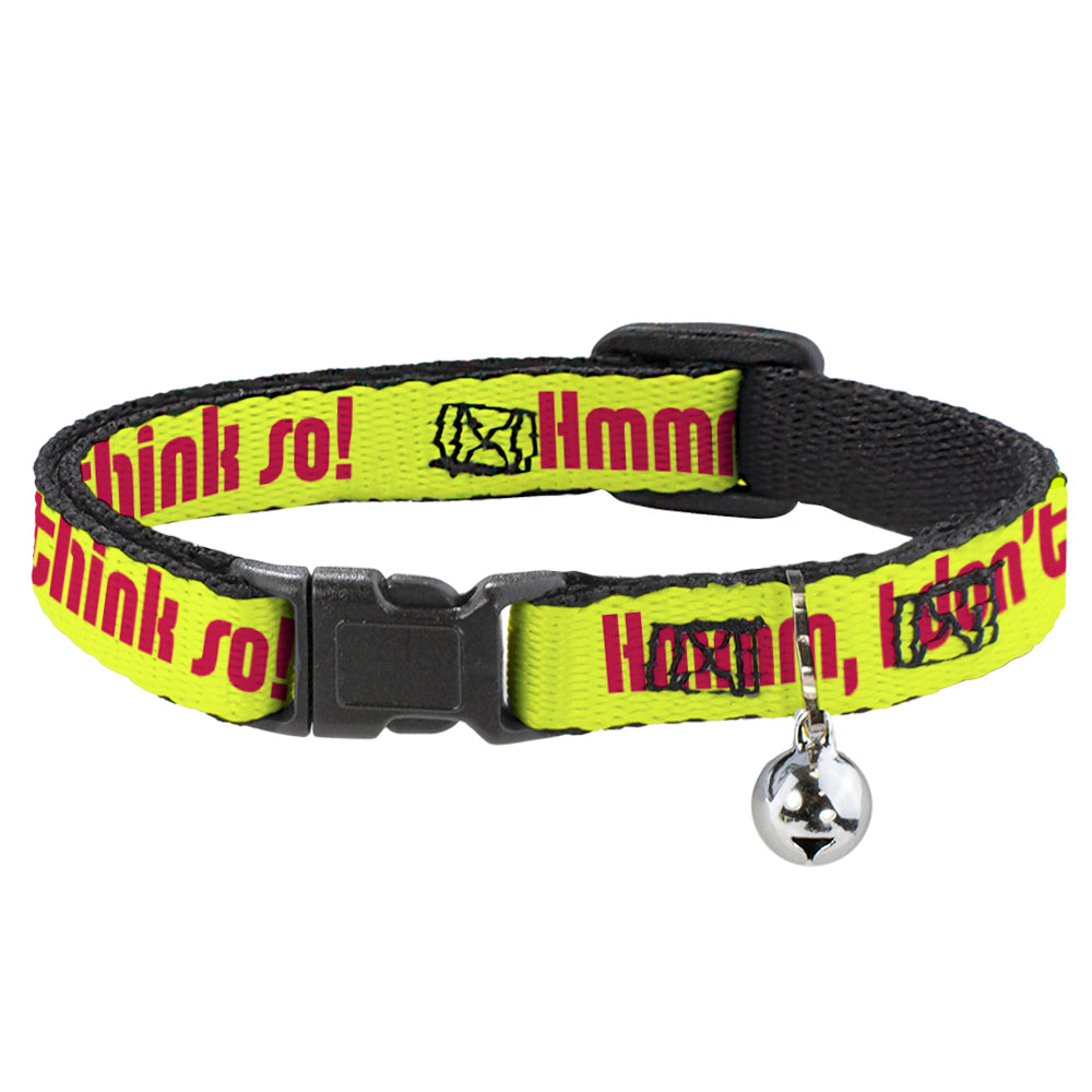 Cat Collar Breakaway - HMMM, I DON'T THINK SO! Yellow Pink Breakaway Cat Collars Buckle-Down   