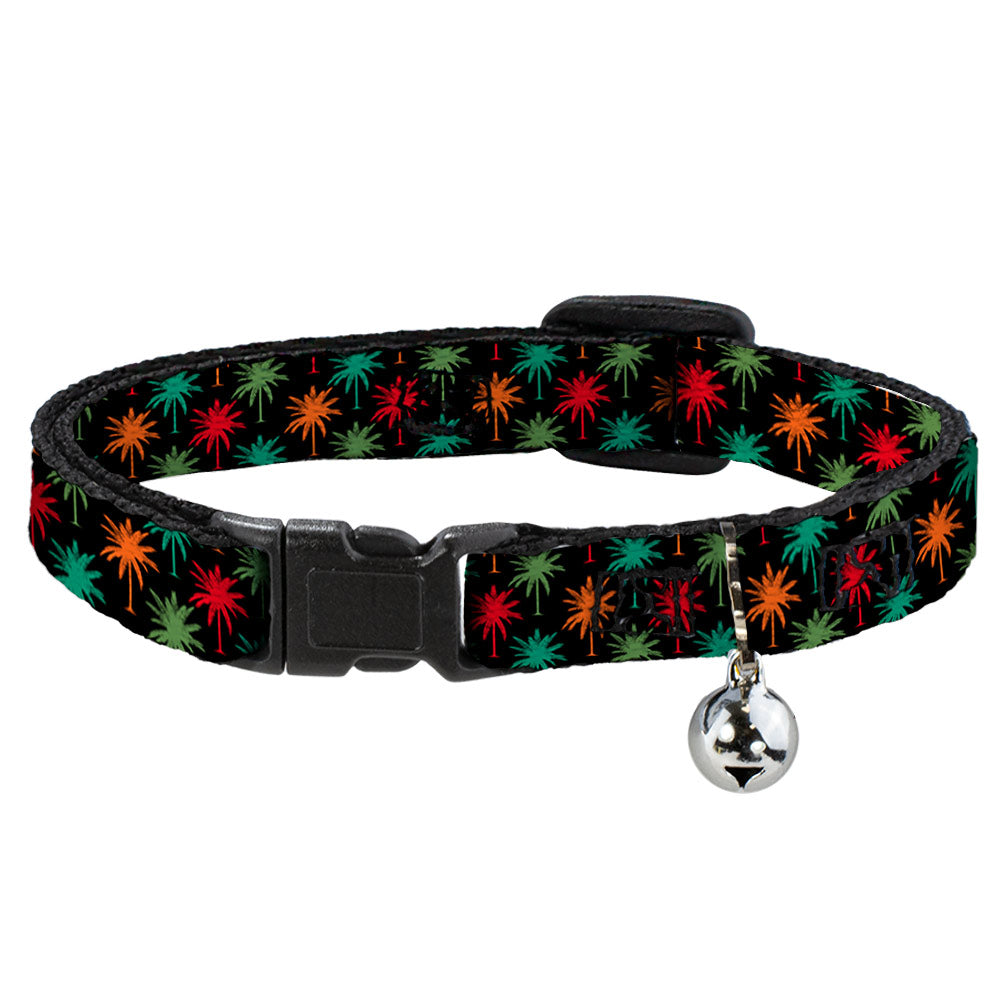 Cat Collar Breakaway - Palm Trees Black Multi Color Breakaway Cat Collars Buckle-Down   