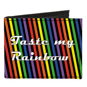 Canvas Bi-Fold Wallet - TASTE MY RAINBOW Black Multi Color Canvas Bi-Fold Wallets Buckle-Down   