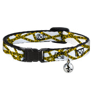 Cat Collar Breakaway - Police Line White Yellow Breakaway Cat Collars Buckle-Down   