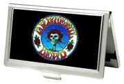Business Card Holder - SMALL - Skull & Roses Circle FCG Black Color Business Card Holders Grateful Dead   