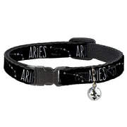 Cat Collar Breakaway - Zodiac ARIES Constellation Black White Breakaway Cat Collars Buckle-Down   