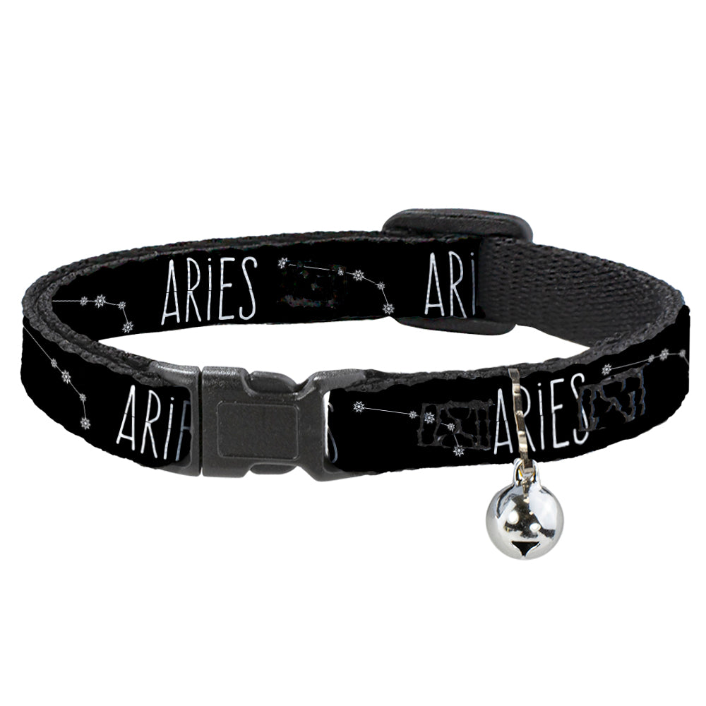 Cat Collar Breakaway - Zodiac ARIES Constellation Black White Breakaway Cat Collars Buckle-Down   