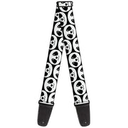 Guitar Strap - Smiling Panda Repeat Black White Guitar Straps Buckle-Down   