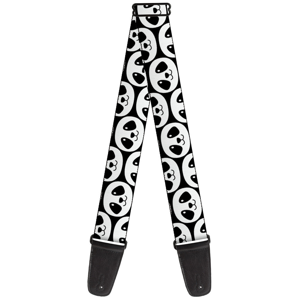 Guitar Strap - Smiling Panda Repeat Black White Guitar Straps Buckle-Down   