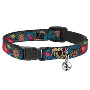 Cat Collar Breakaway - Only God Can Judge Me CLOSE-UP Blue Breakaway Cat Collars Buckle-Down   