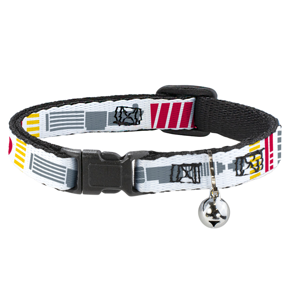 Cat Collar Breakaway - Star Wars REBEL PILOT Rebel Alliance Insignia Lightsaber X-Wing Fighter White Red Yellow Gray Breakaway Cat Collars Star Wars   