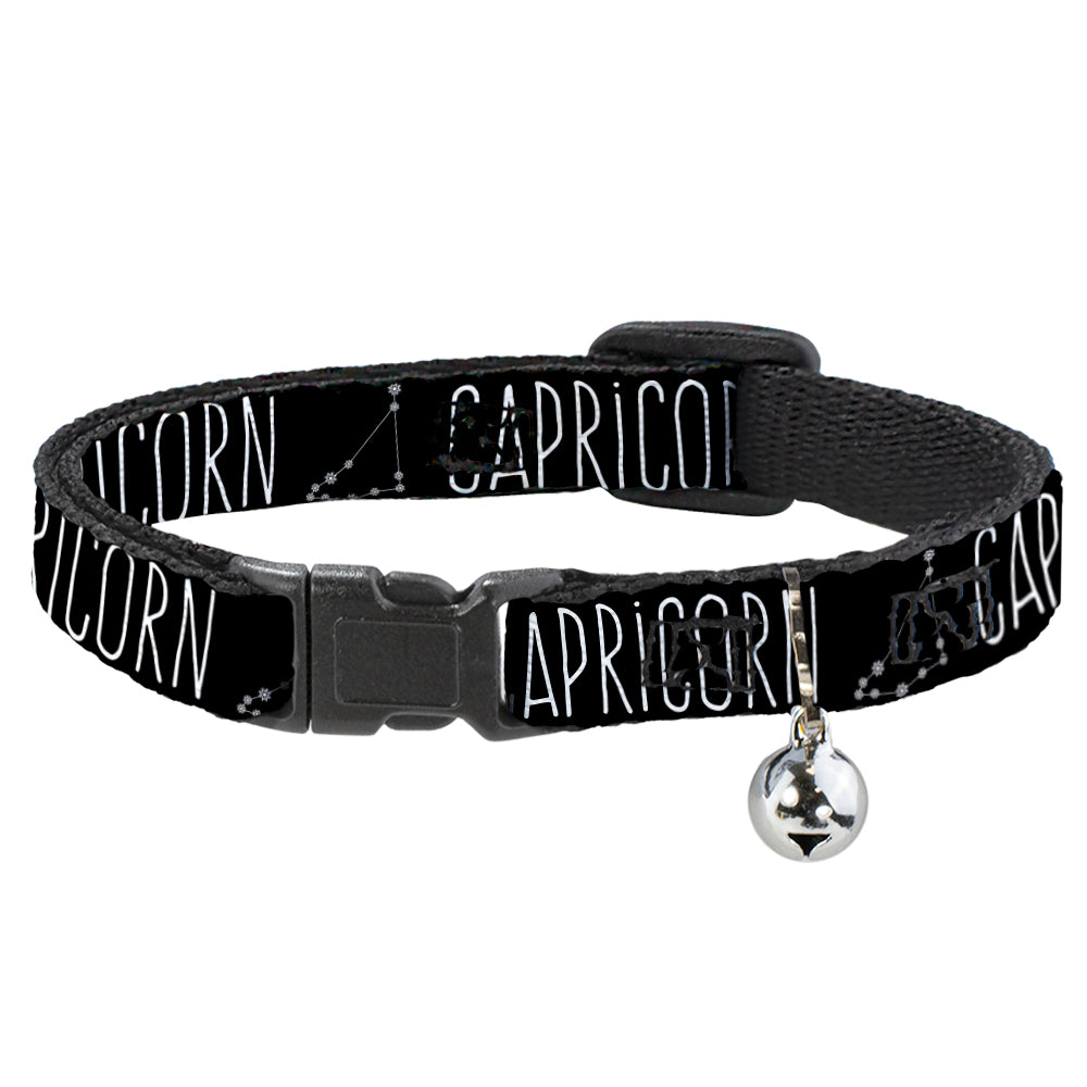 Cat Collar Breakaway - Zodiac CAPRICORN Constellation Black White Breakaway Cat Collars Buckle-Down   