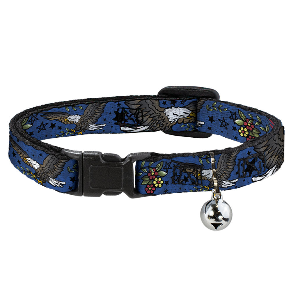 Cat Collar Breakaway - Truth and Justice CLOSE-UP Blue Breakaway Cat Collars Buckle-Down   