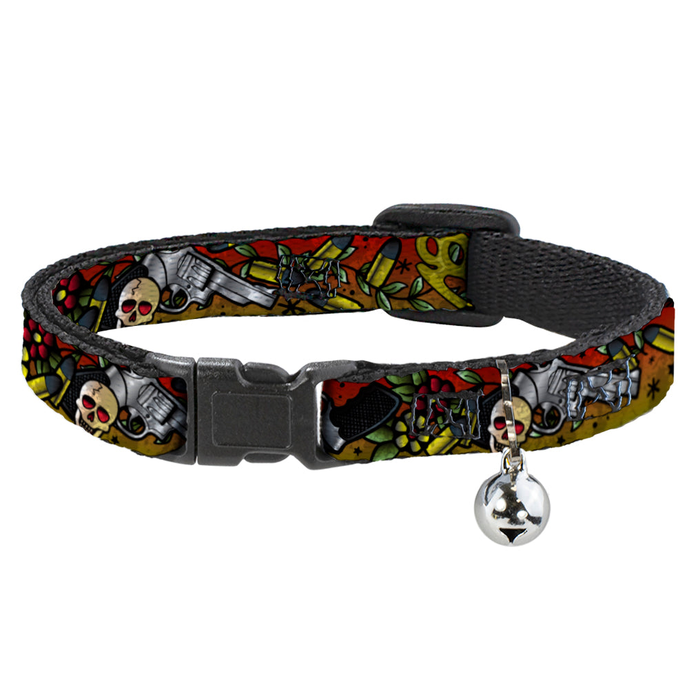 Cat Collar Breakaway - Born to Raise Hell CLOSE-UP Red Breakaway Cat Collars Buckle-Down   