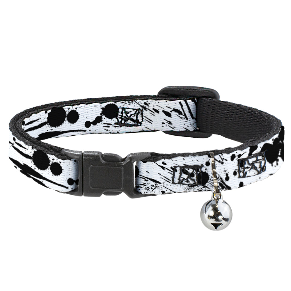 Cat Collar Breakaway - Splatter White Black Breakaway Cat Collars Buckle-Down   