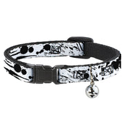Cat Collar Breakaway - Splatter White Black Breakaway Cat Collars Buckle-Down   