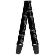 Guitar Strap - Seattle Vivid Skyline Black White Guitar Straps Buckle-Down   