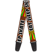 Guitar Strap - EAT SLEEP SKATE Brown Rasta Burst Guitar Straps Buckle-Down   