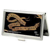 Business Card Holder - SMALL - Harry Potter I SOLEMNLY SWEAR THAT I AM UP TO NO GOOD Banner FCG Black Tan Business Card Holders Harry Potter Default Title