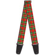 Guitar Strap - Tartan Plaid Red Green Guitar Straps Buckle-Down   