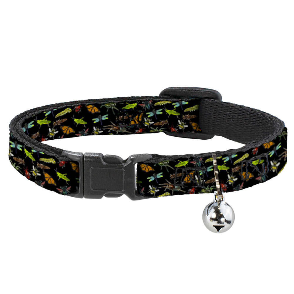 Cat Collar Breakaway - Insects Scattered Black Breakaway Cat Collars Buckle-Down   