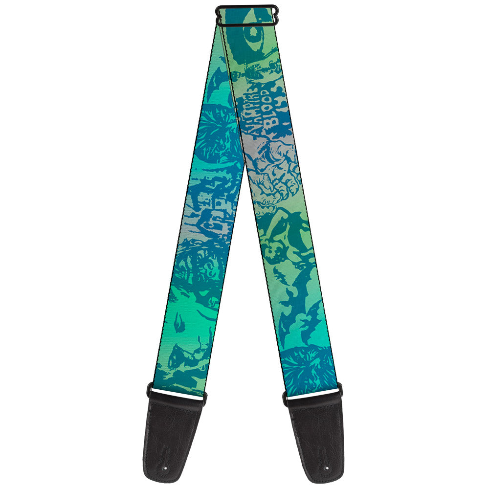 Guitar Strap - Retro Monster Aqua Guitar Straps Buckle-Down   