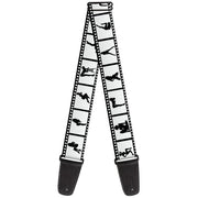 Guitar Strap - Girls Posing Film Strip White Black Guitar Straps Buckle-Down   
