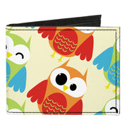 Canvas Bi-Fold Wallet - Owl Eyes Yellow Reds Blues Canvas Bi-Fold Wallets Buckle-Down   