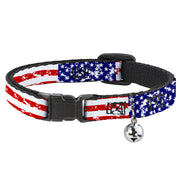 Cat Collar Breakaway - United States Flags Weathered Breakaway Cat Collars Buckle-Down   