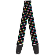 Guitar Strap - Mini Stars Black Multi Color Guitar Straps Buckle-Down   