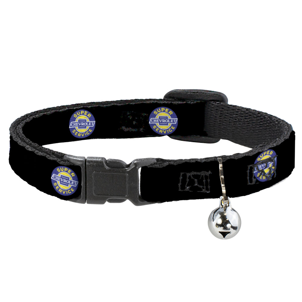 Cat Collar Breakaway - CHEVROLET SUPER SERVICE Logo Black Blue Yellow White Breakaway Cat Collars GM General Motors   