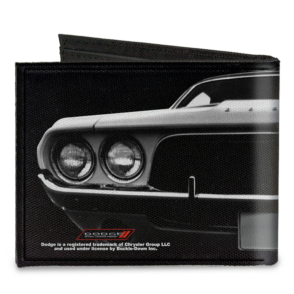 Canvas Bi-Fold Wallet - 1976 Challenger Black & White Canvas Bi-Fold Wallets Dodge   