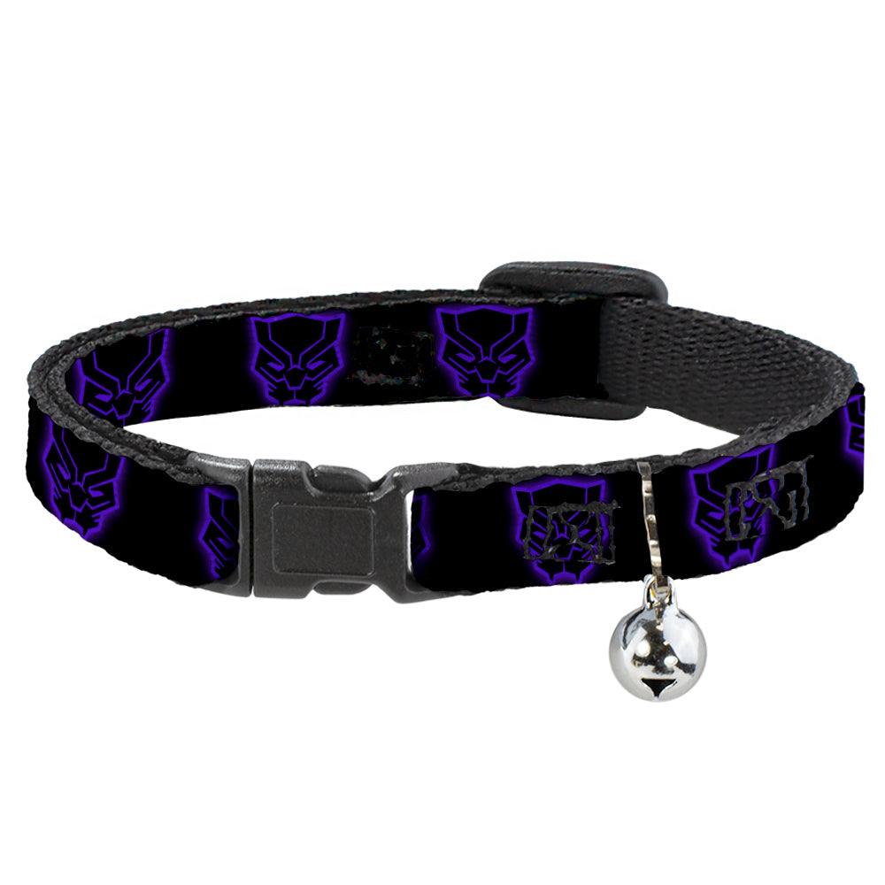 Cat Collar Breakaway - Black Panther Avengers Icon Outline Black Purple Breakaway Cat Collars Marvel Comics   