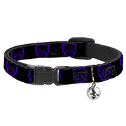 Cat Collar Breakaway - Black Panther Avengers Icon Outline Black Purple Breakaway Cat Collars Marvel Comics   