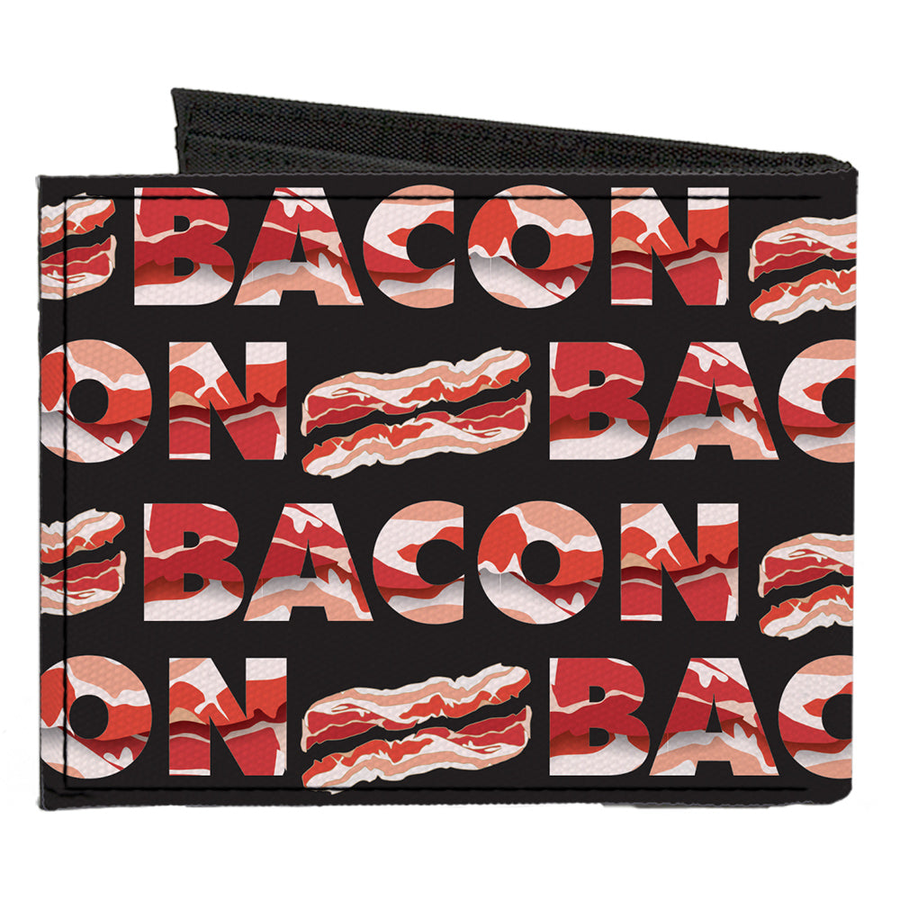 Canvas Bi-Fold Wallet - BACON Baseball Script Canvas Bi-Fold Wallets Buckle-Down   