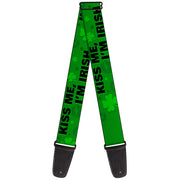 Guitar Strap - KISS ME, I'M IRISH! Clovers Kisses Greens Black Guitar Straps Buckle-Down   