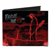 Canvas Bi-Fold Wallet - FRIDAY THE 13th Jason Boat Murder Black Reds White Canvas Bi-Fold Wallets Friday the 13th Default Title