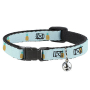 Cat Collar Breakaway - Pineapple Repeat Aqua Blue Breakaway Cat Collars Buckle-Down   