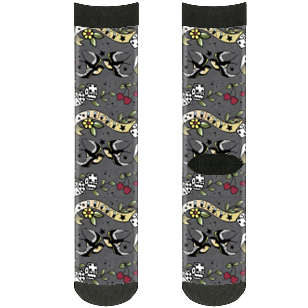 Sock Pair - Polyester - Lucky Gray - CREW Socks Buckle-Down   