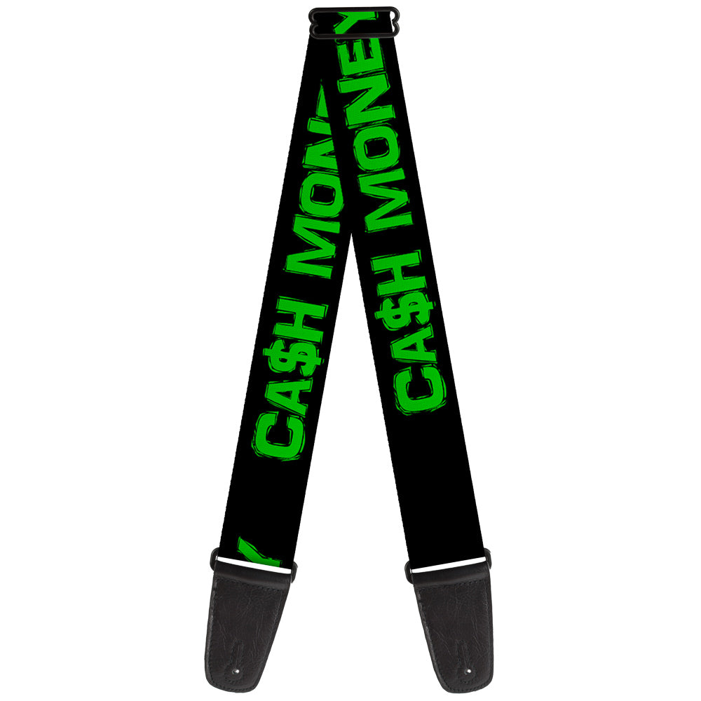 Guitar Strap - CA$H MONEY Black Green Guitar Straps Buckle-Down   