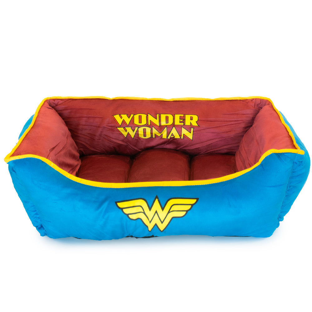 Pet Bed - Wonder Woman Dark Red Yellow Dark Blue Pet Beds DC Comics   