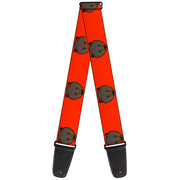 Guitar Strap - Brown Bear Repeat Orange Guitar Straps Buckle-Down   