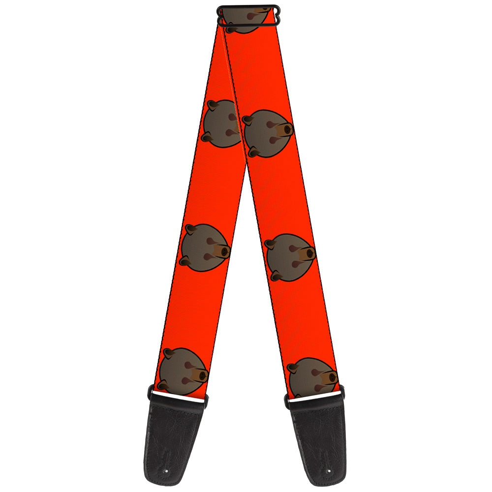 Guitar Strap - Brown Bear Repeat Orange Guitar Straps Buckle-Down   