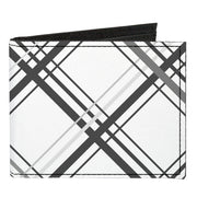 Canvas Bi-Fold Wallet - Plaid X White Gray Canvas Bi-Fold Wallets Buckle-Down   