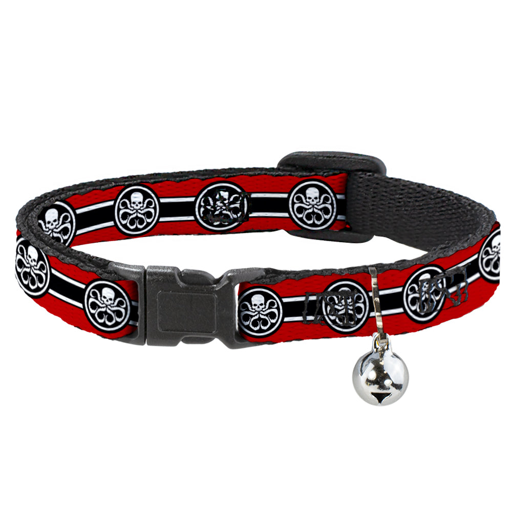 MARVEL AVENGERS Cat Collar Breakaway - HYDRA Logo Stripe Red Black White Breakaway Cat Collars Marvel Comics   